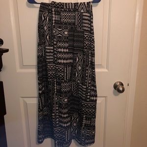 Black and white maxi skirt